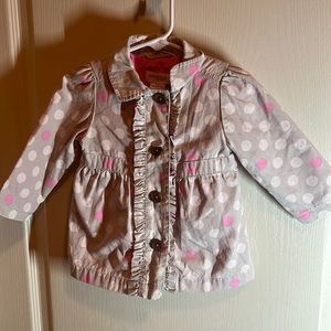 Gray and White Polka Dot Toddler Jacket